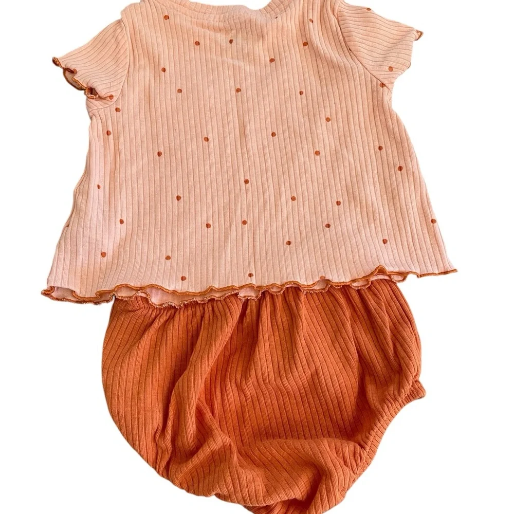 Cat & Jack Kids' Blue and Orange Outfit Set Size 3-6 mths